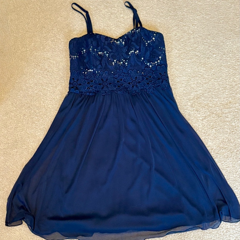 by & by Navy Blue Floral Kids Dress